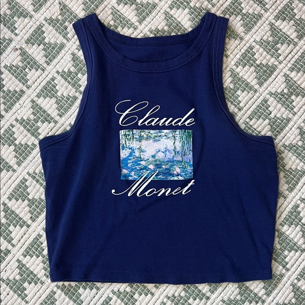 Mighty Fine Cropped Monet Tank Top - Size L